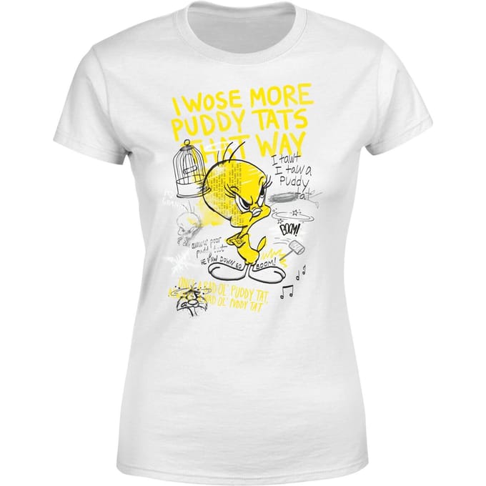 Looney Tunes Tweety Dames T-shirt - Wit - M