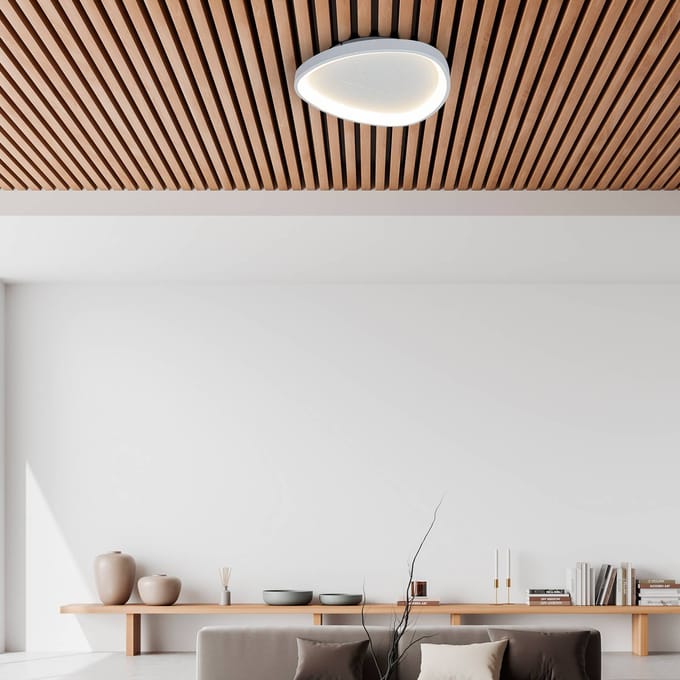 Näve LED plafondlamp Argesa, Ø 42 cm, wit, CCT, afstandsbediening