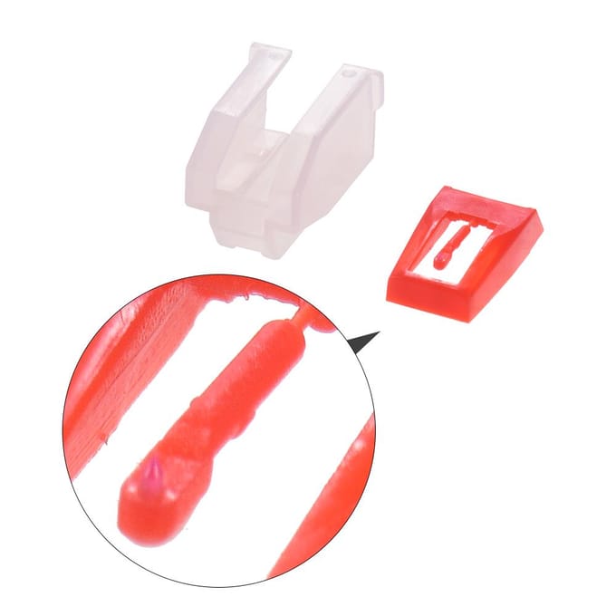 Universele platenspelernaald voor Crosley NP1 NP6, verpakking van 2 Pack of 2 rood