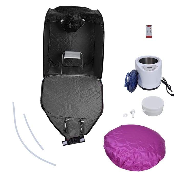 1000W Thuis Zweet Stoommachine Draagbaar Instelbare Temperatuur Sauna Stoomgenerator Tent SetUS black