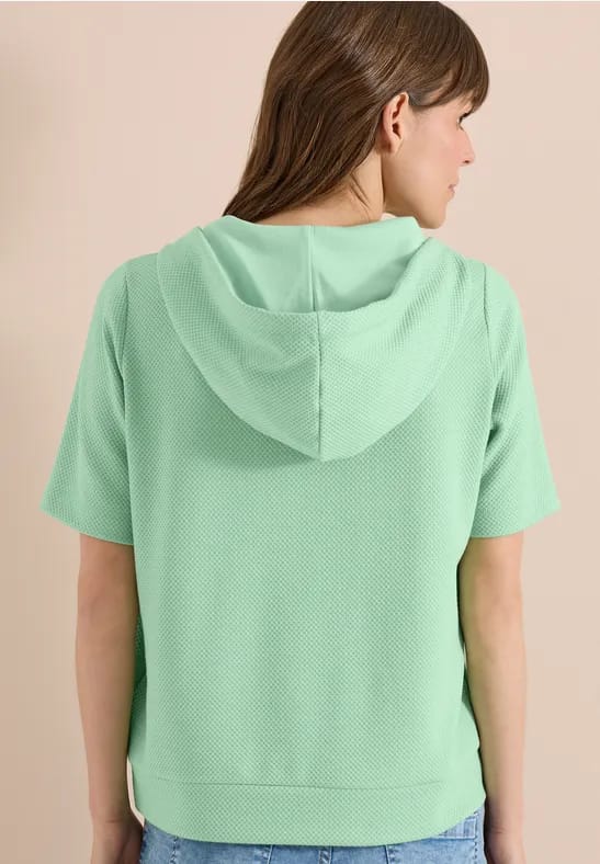 Sweater met korte mouwen en capuchon