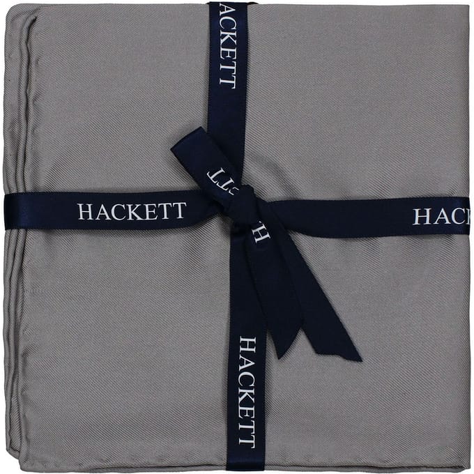 Hackett London Effen Satijnen Heren Zakdoeken Grijs