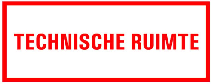 Technische ruimte tekststicker 400 x 150 mm
