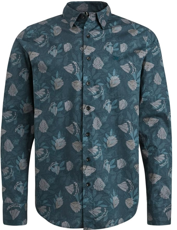 Vanguard Casual Heren Overhemd LM VSI2408202 - Blauwgroen - Maat M