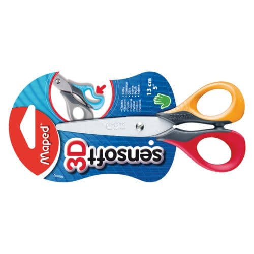 Sensoft 3D 13 cm / 5" schaar - zachte grepen - assorti  kleuren