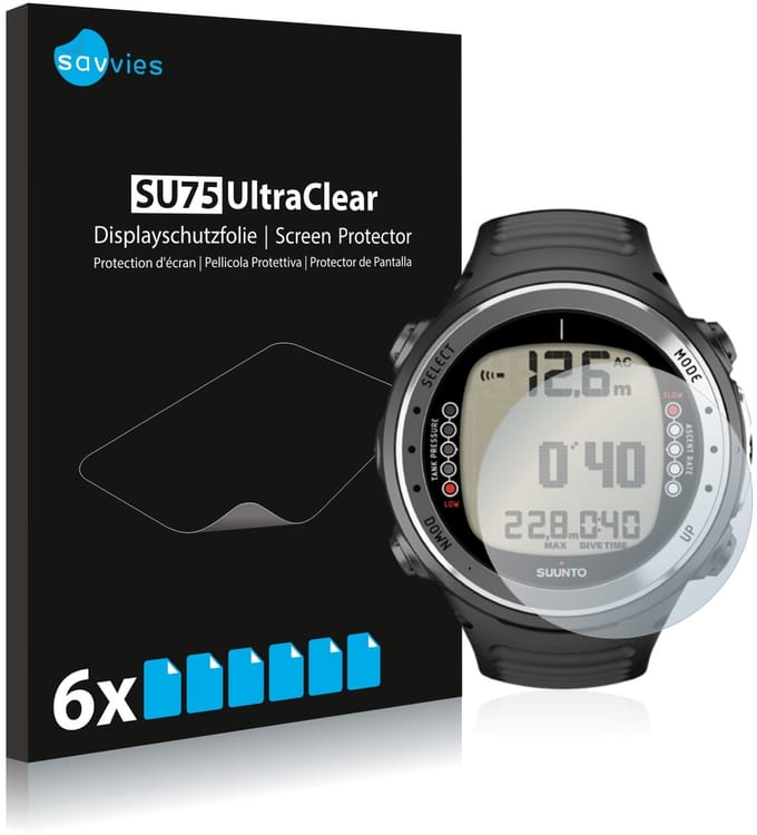 Savvies - Screenprotector voor Suunto D4I - Folie Beschermfolie transparant 6 Stuks