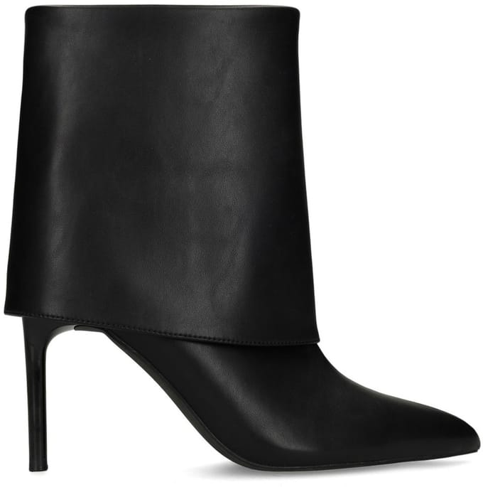 Sacha - Dames - Zwarte flap enkellaarsjes met hak - Maat 40