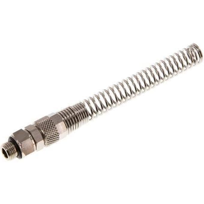 8x6 & G1/8'' Vernikkeld Messing Rechte Opsteekkoppeling Buitendraad Buigbescherming [2 Stuks]