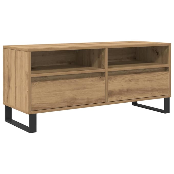 vidaXL - TV - Kast - 100 - x - 34,5 - x - 44,5 - cm - Artisan - Eiken