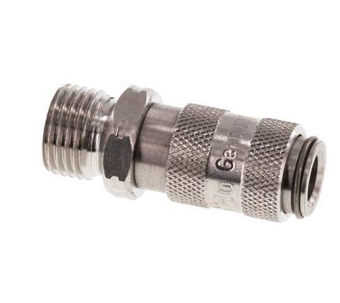 RVS 306L DN 2.7 (Micro) Luchtkoppeling Snelkoppeling G 1/8 inch Buitendraad - CLS2-M-SSL-P-018