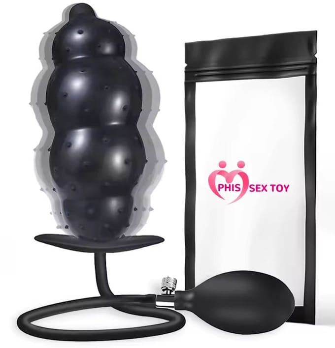 Enorme opblaasbare anaalplug - Buttplug XXL - Mega Groot - Siliconen - Expander