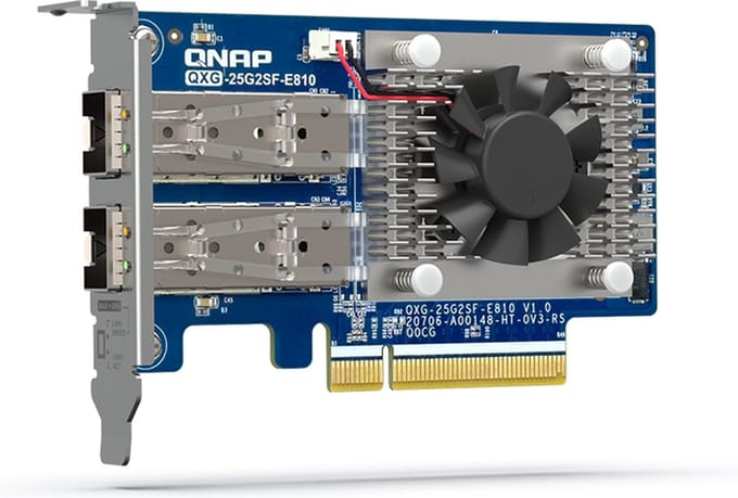 QNAP QXG-25G2SF-E810 - network adapter - PCIe 4.0 x8 - 25 Gigabit SFP28 x 2