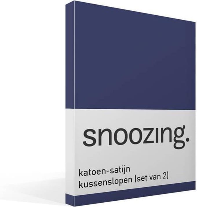 Snoozing - Katoen-satijn - Kussenslopen - Set van 2 - 40x60 cm - Navy