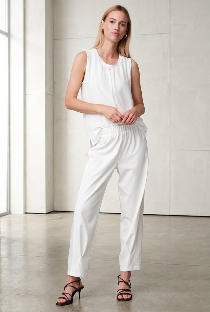 Gini viscose cotton top | Off White - Off White / L