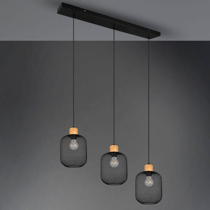 Reality Leuchten Hanglamp Calimero kooi-look 3-lamps