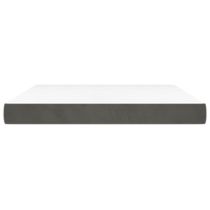 vidaXL - Pocketveringmatras - medium - king - 193x203x20 - cm - fluweel - donkergrijs