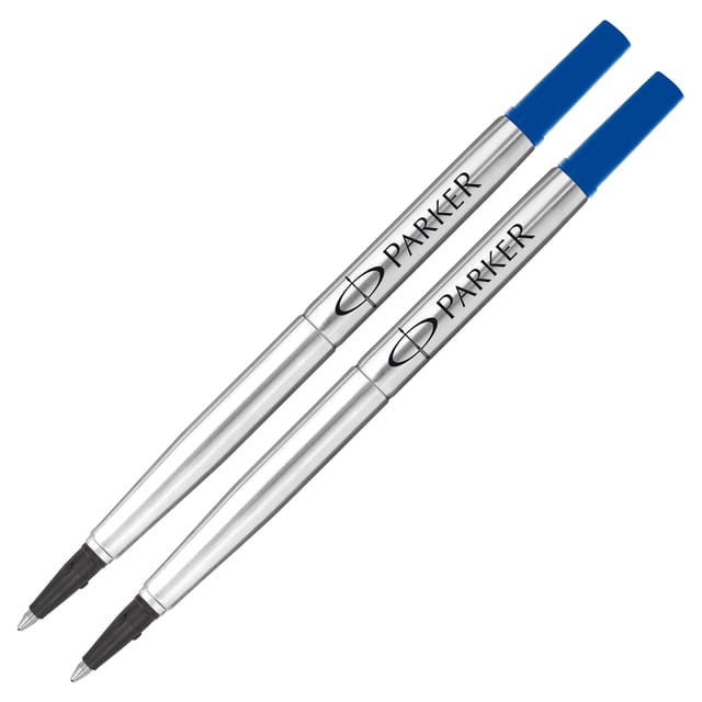 Parker rollerbalpen - medium punt - blauwe QUINK inkt - 2 stuks