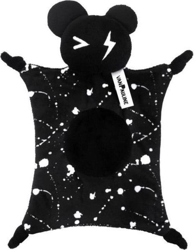 vanPauline knuffeldoekje Bear Black Zwart