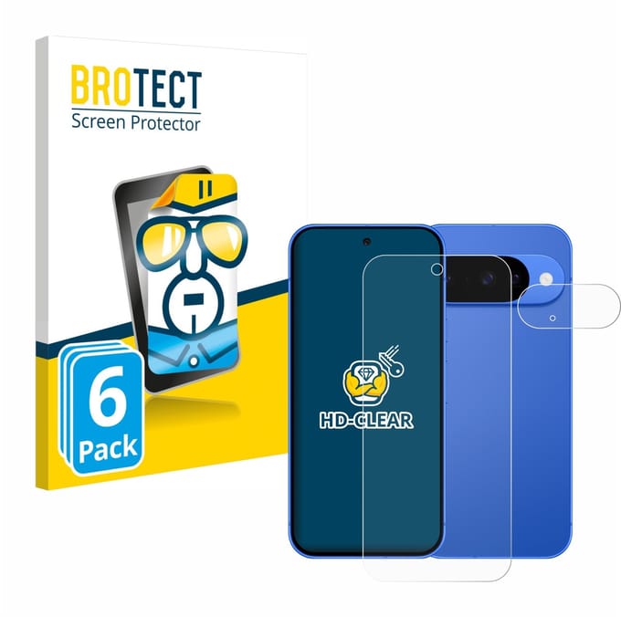 BROTECT - Screenprotector voor Google Pixel 10 (Voor+Camera) - Folie Beschermfolie transparant 6 Stuks
