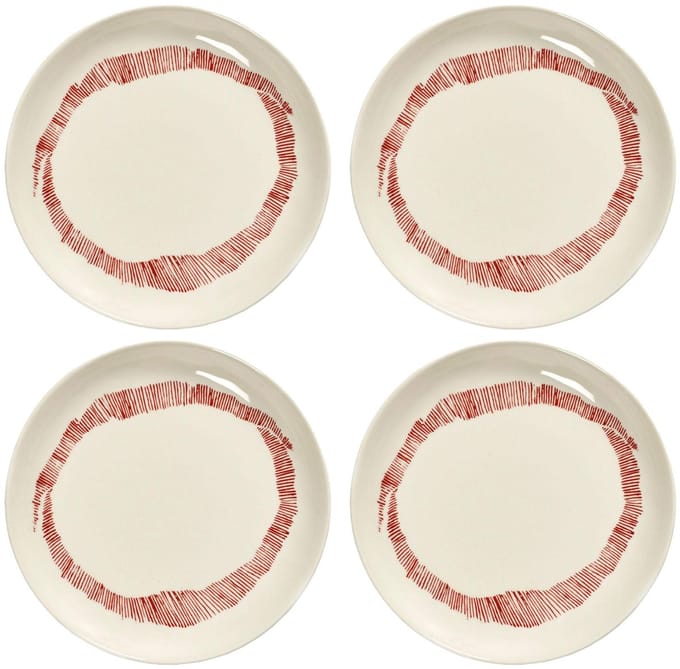 Serax - Ottolenghi Feast - Bord XS - Wit/Rood - 16 Ø - 4 stuks