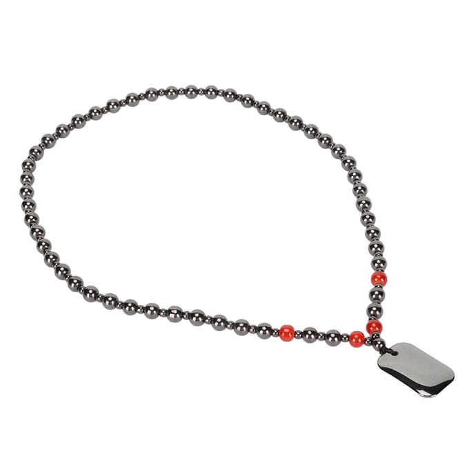 Terahertz collier de perles à la mode pendentif rectangulaire soulagement des douleurs collier de pierre d'énergie pour gray