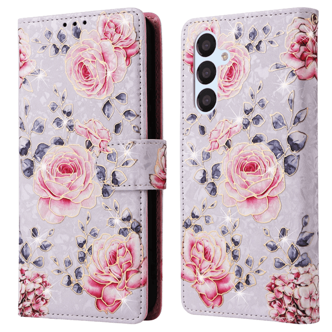 Mocaa Samsung A54 Glossy Floral Series Bookcase Roze