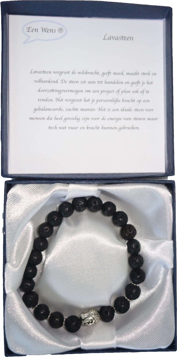Halfedelstenen Armband in Geschenkdoos Lavasteen