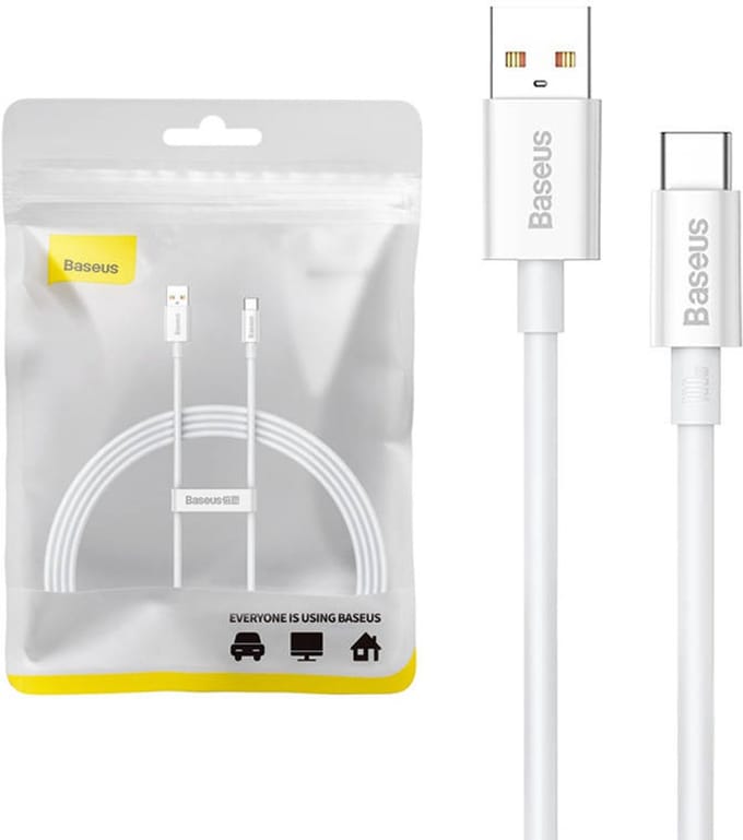Baseus Superior 100W Usb Naar Usb-C Kabel 1,5 M (Wit)