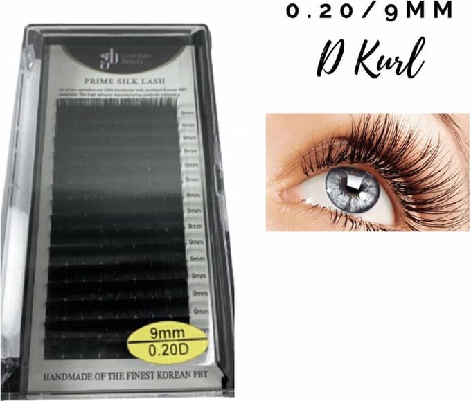 Guardian Beauty Wimpers Extensions - Prime Silk Lashes - 9mm - 0.20 D Krul