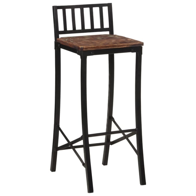 vidaXL - Barstoelen - 4 - st - massief - gerecycled - hout