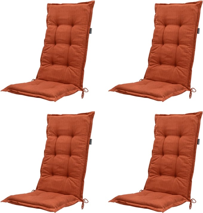 Madison - Tuinstoelkussen Hoge Rug Basic terra - Ca. 123x50 cm - Set van 4