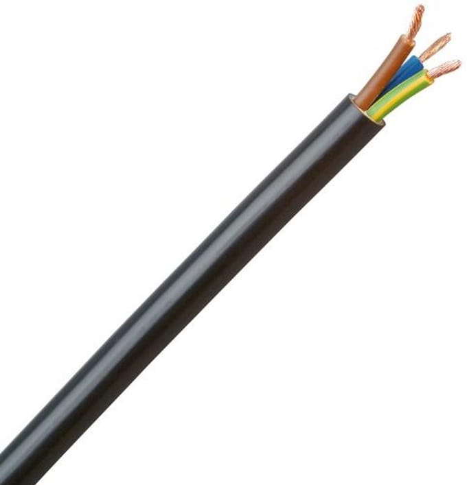 Slangleiding 3G, 1,5 mm², 5 m, zwart - Voor Schakelaars en Stekkers