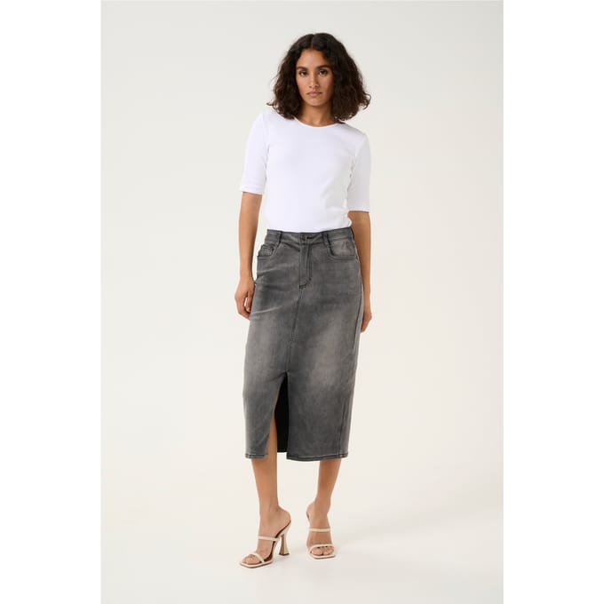Denim rok Regular fit Medium Grey Denim grey