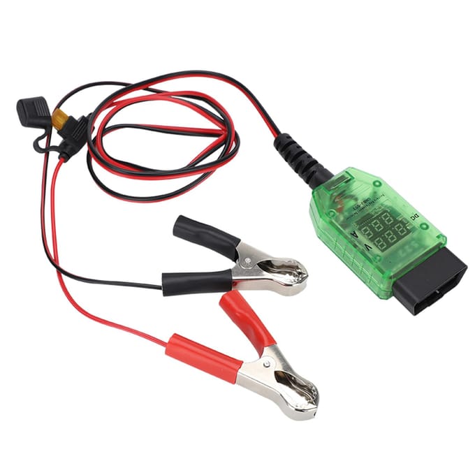 Automotive batterijtester Dubbele digitale spanningsstroom OBD-connector LED-indicator Hoge isolatie veelkleurig
