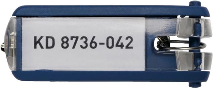 Sleutellabel Durable 1957 met ring blauw | 6 stuks