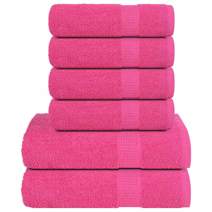 vidaXL - 6-delige - Handdoekenset - FROGN - 360 - g/m² - roze