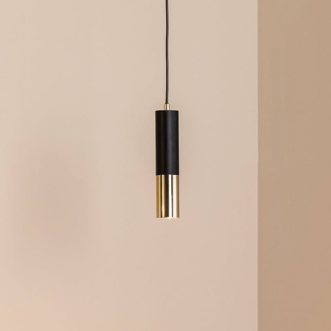Domiluce Hanglamp Orino, zwart/goud, metaal, GU10