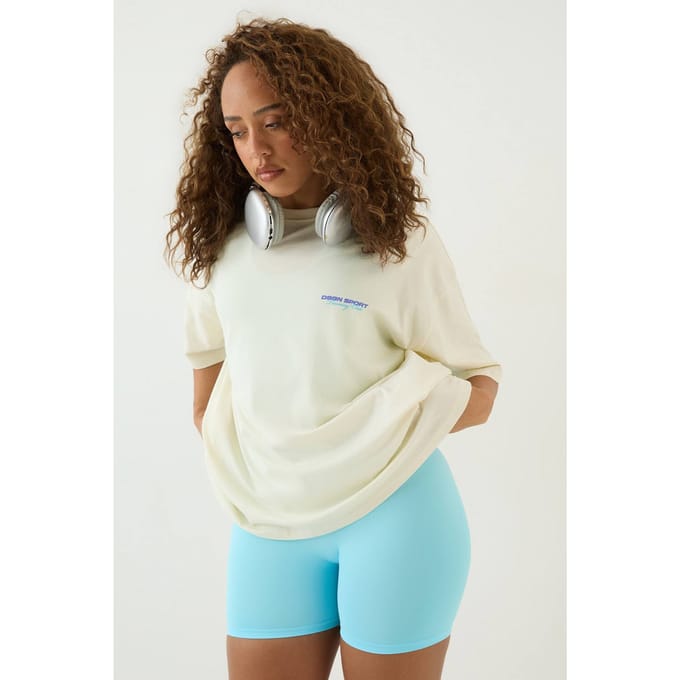 Dames Dsgn Studio Sport Training Club Oversized T-shirt | Ecru | Maat: XS