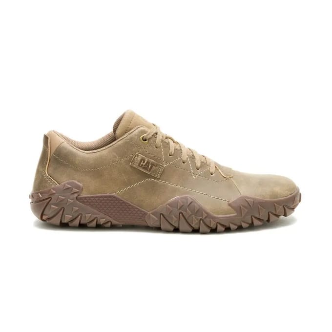 Caterpillar Gridlock Lo Volnerf Leren Mannen Beaned Cream Veterschoenen