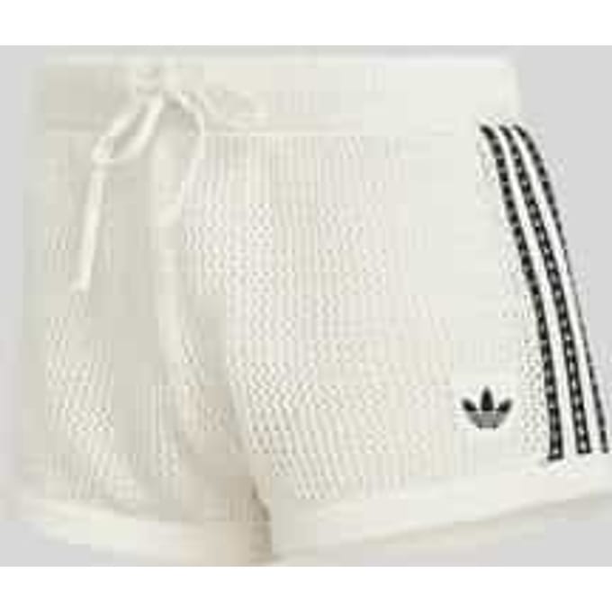 Adidas Knitted Crochet Shorts Korte Broeken Dames - Wit - Maat M (38-40) - Poly Mesh