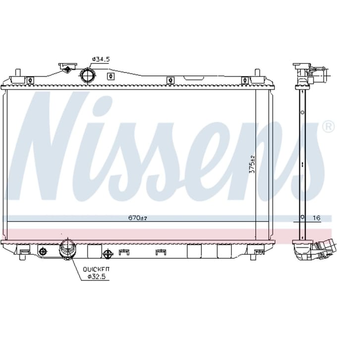 Radiator, motorkoeling NISSENS 68093