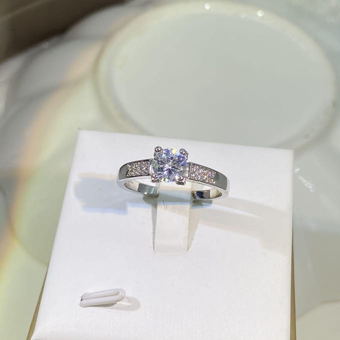 Trouwring Hoge Koolstof Gesimuleerde Diamant Ring Mode Dames Paar Ring No. 10 white