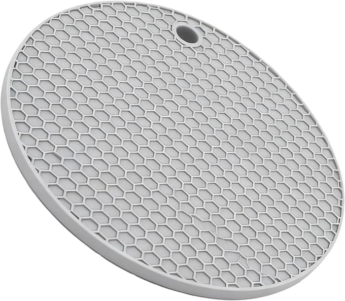 Ronde Placemat - Tafelonderlegger - Bescherming Tafel - Hittebestendig Siliconen - 155 Cm - Grijs