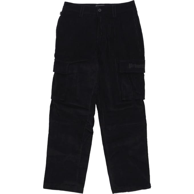 Genesis Corduroy Cargo Pant Zwarte lange herenbroek