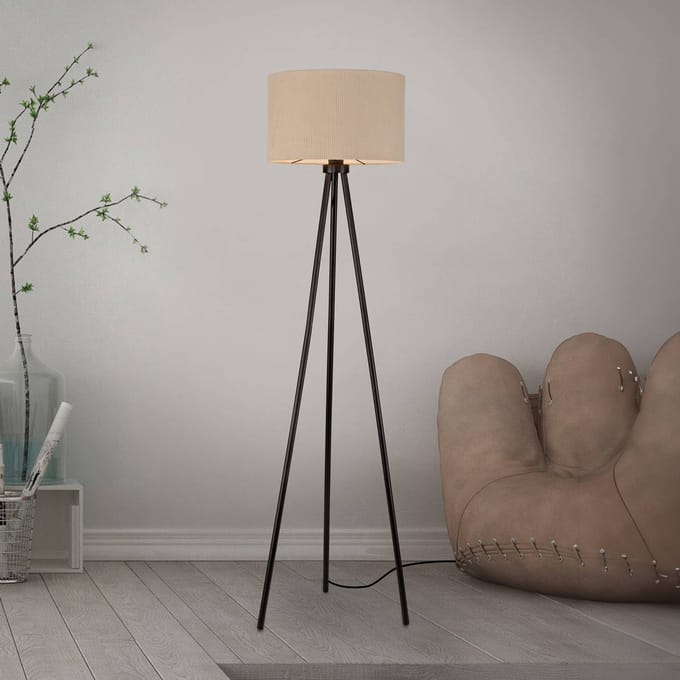 JUST LIGHT. GmbH JUST LIGHT. Vloerlamp Green Duro, textiel, driepoot, beige
