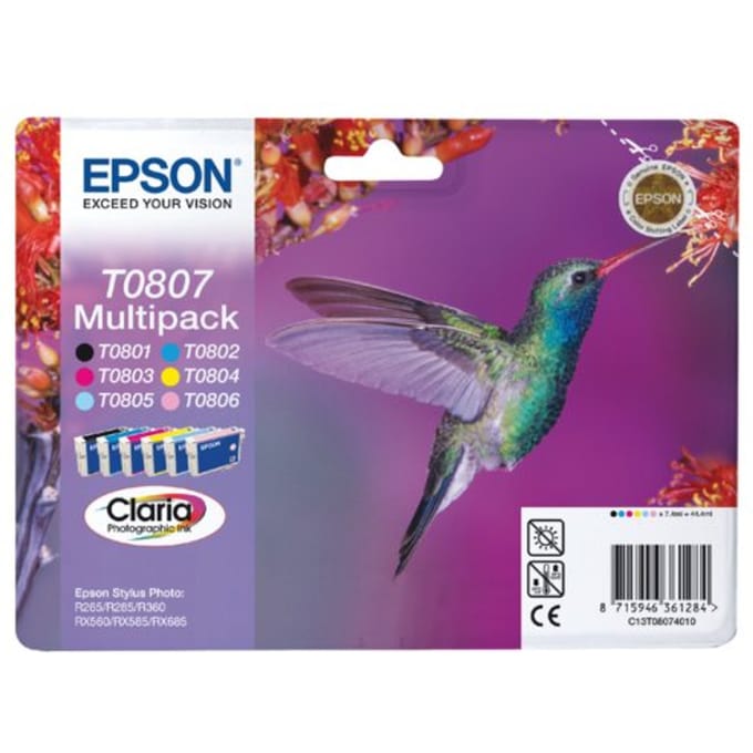Epson Inktcartridge T0807 6-kleuren Multipack