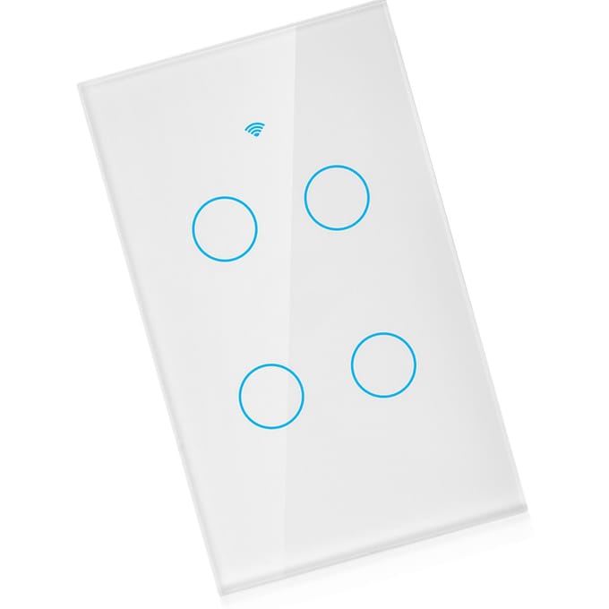 WiFi Touchscreen Schakelaar Enkele Cirkel voor 4-Weg AC  (Wit ) wit