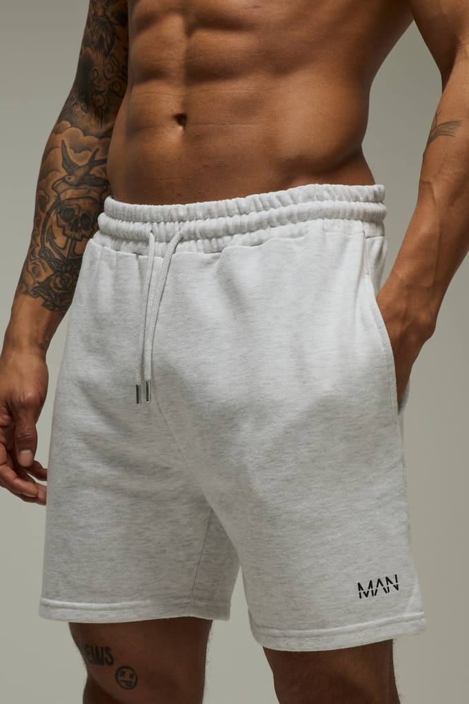 Men's Active Gym Loopback 5inch Shorts | Grey Marl | Size Large