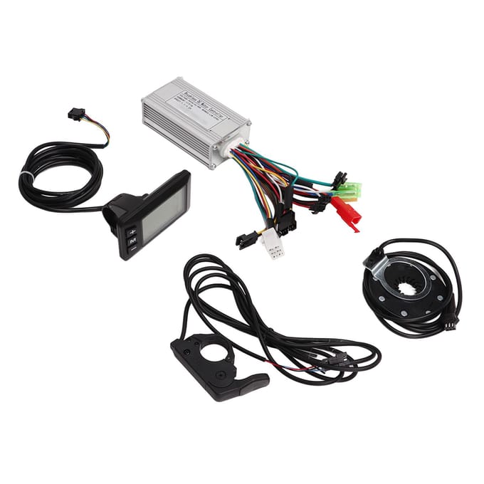 Elektrische Fiets Motor Controller Kit LCD Meter Duimgashendel PAS Set voor Borstelloze Motor 24V 36V 48V white