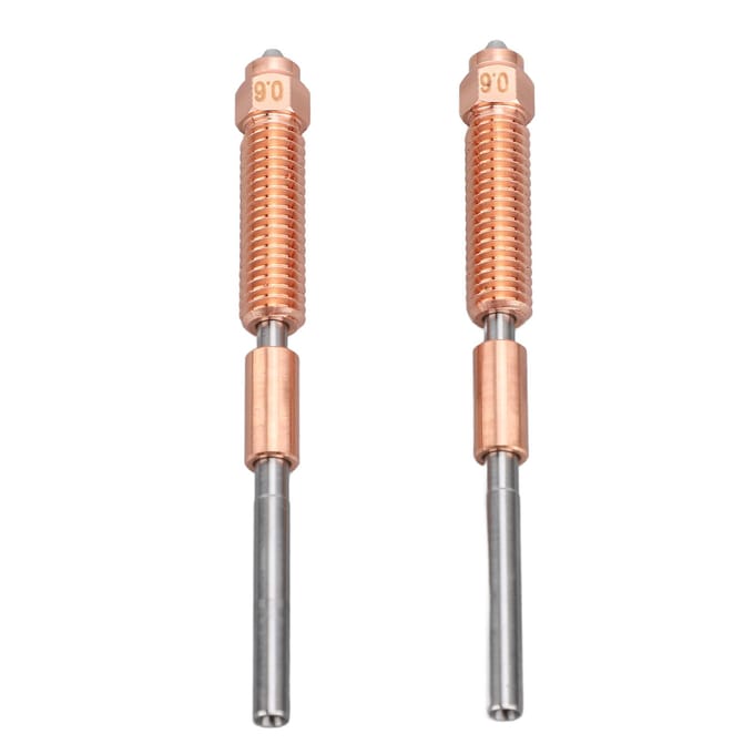 2 Stuks 3D Printer Nozzle 0.6mm 600mms Dubbele Metalen Nozzle Set voor Ender 3 V3 Plus K1C gray